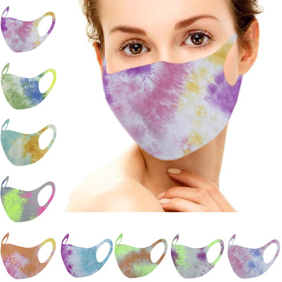 Cross border Europe and America Star models tie-dyed Borneol printing Mask adult men and women dustproof washing Gradient starry sky Mask