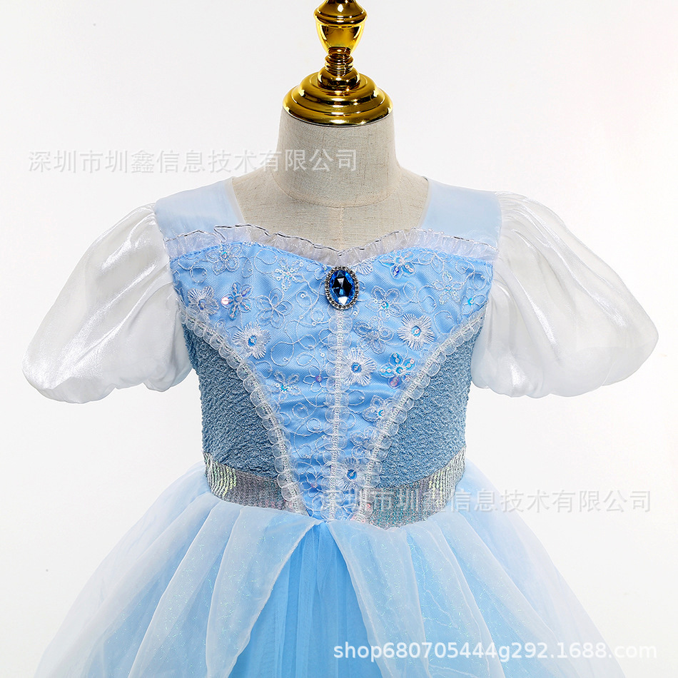Las niñas Cenicienta princesa vestido congelado verano nuevo elegante niños princesa vestido Elsa vestido princesa vestido