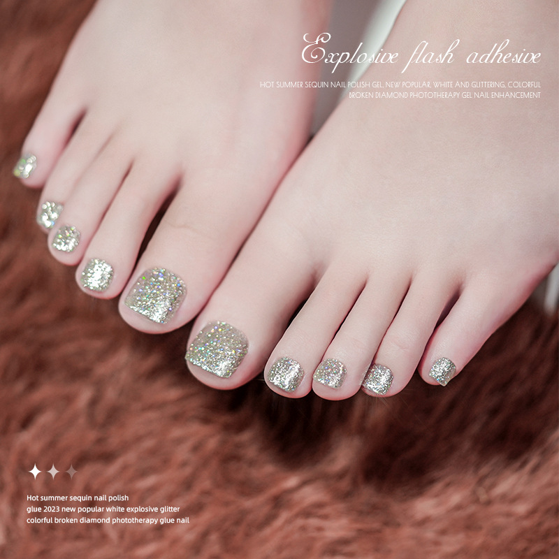 Esmalte de uñas pegamento flash color lentejuelas pegamento Super Flash decoraciones de uñas 2023 nuevo salón de uñas especial fototerapia pegamento