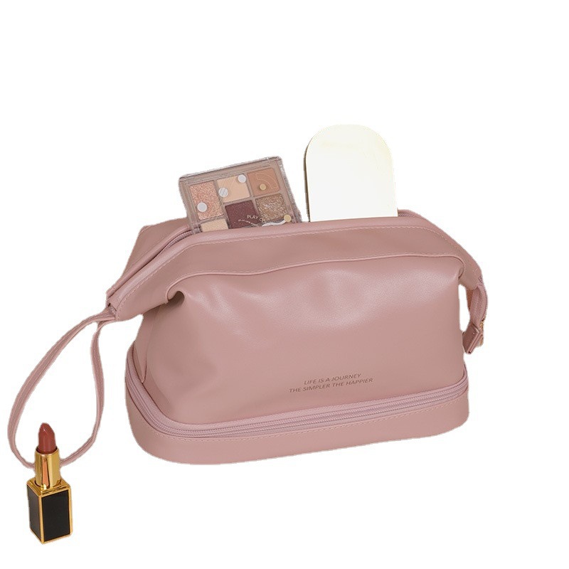 En stock bolsa de cosméticos en la nube transfronteriza de alta apariencia de gran capacidad simple portátil de viaje de doble capa bolsa de almacenamiento portátil