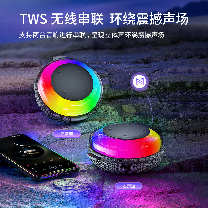 Altavoces Bluetooth inalámbricos portátiles con tela de mano impermeable mini subwoofer de sonido pequeño al aire libre 2025 nuevo