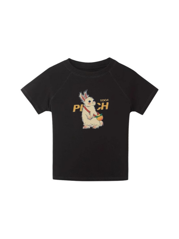 半袖レディースTシャツかわいいプリント夏の新しいトップデザインラグランスリーブホットガールショートラウンドネックトップイン|undefined