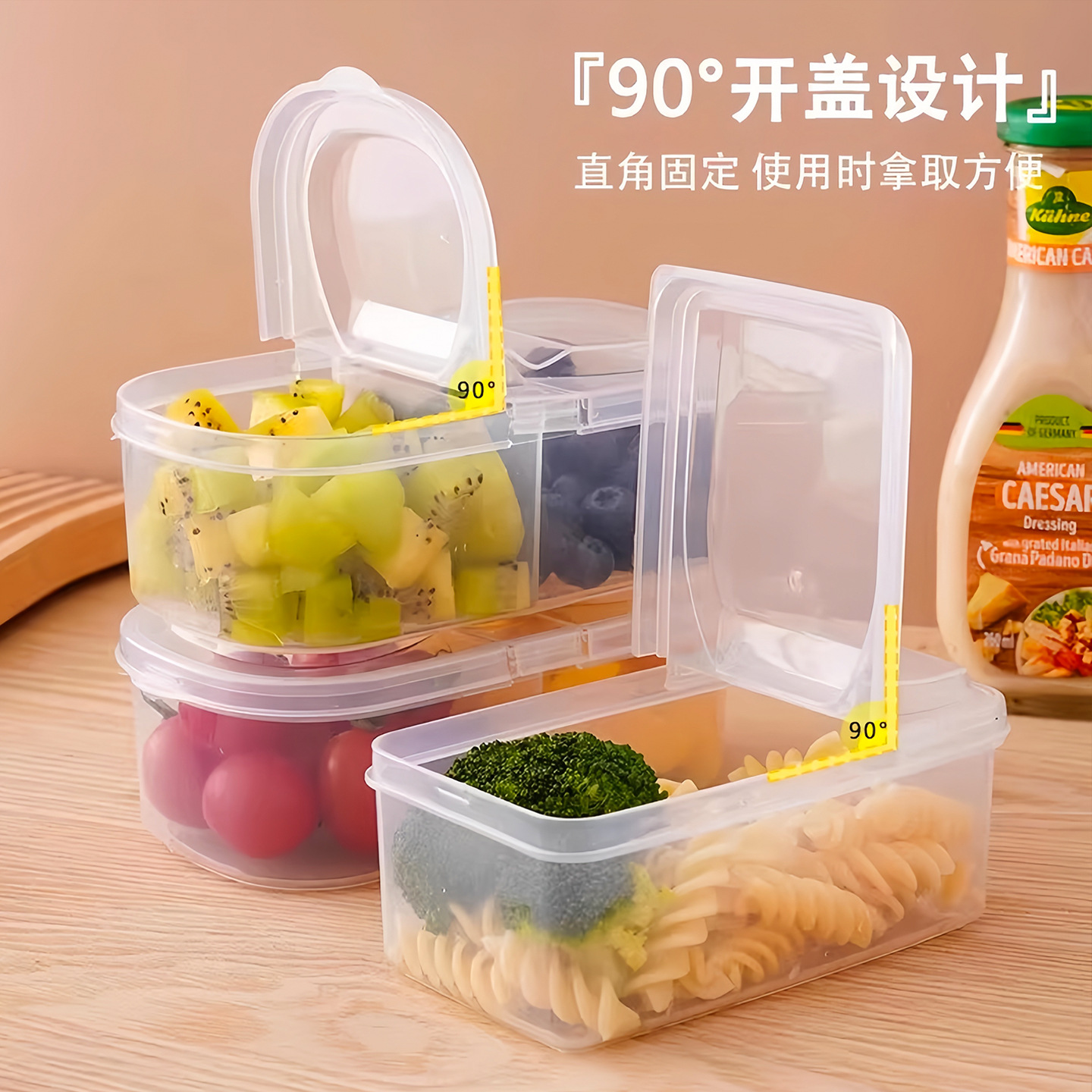 Caja de frutas para comida de almuerzo portátil para picnic especial con cubierta transparente caja de preservación de alimentos para estudiantes de primaria