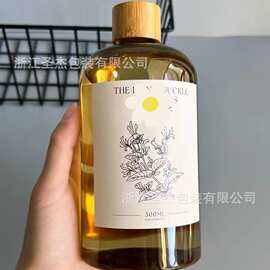 500ml金咖色精油纯露瓶爽肤水卸妆水分装瓶竹制旋盖香薰补充液瓶