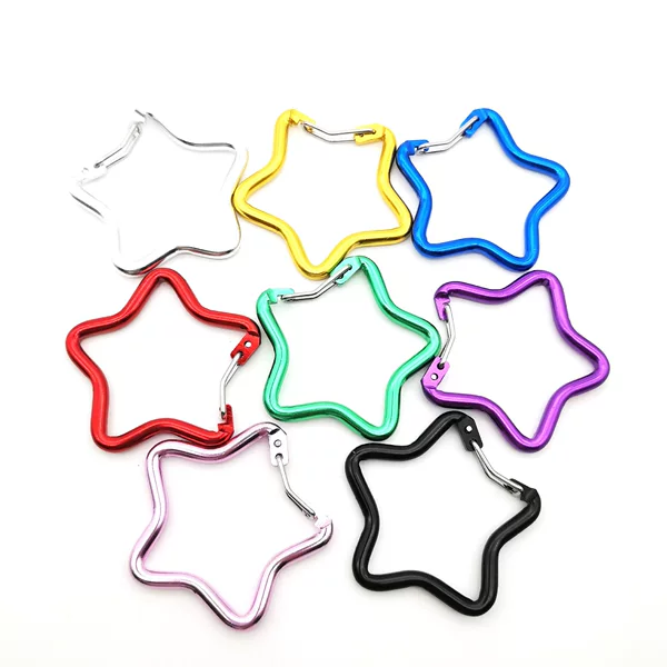 New In-Stock Five-Pointed Star Steel Wire Carabiner Aluminum Alloy Five-Star Hook Cartoon Toy Keychain Decorative Buckle