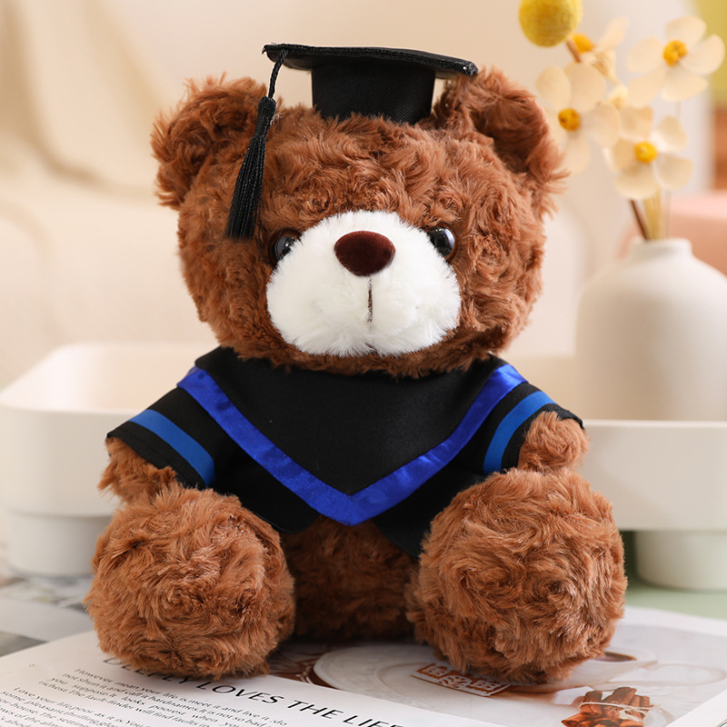 Doctor oso juguete de peluche oso muñeca temporada de graduación de la universidad LOGO muñeca de tela lindo regalo para compañeros de clase