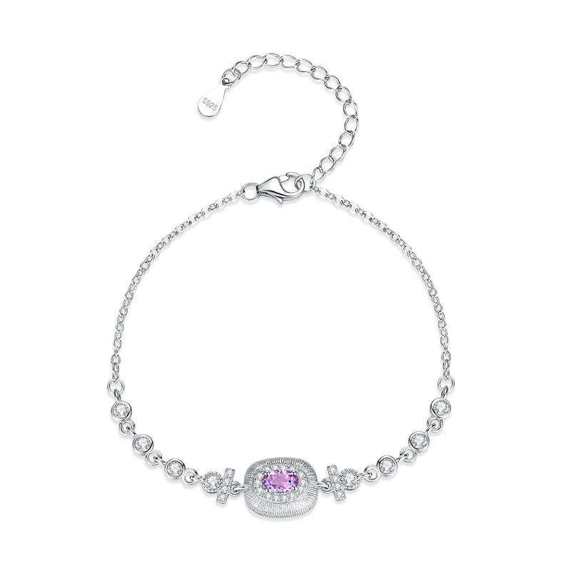 Joyas hechas a mano de piedra natural Pulsera de plata esterlina S925 para mujer