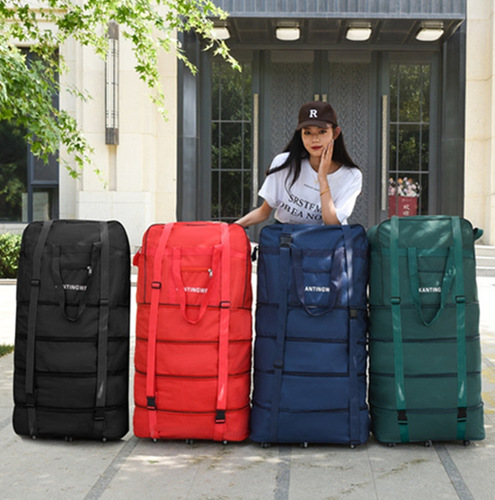 158 aviation checked bag large capacity travel bag universal wheel moving travel folding luggage bag storage Oxford cloth