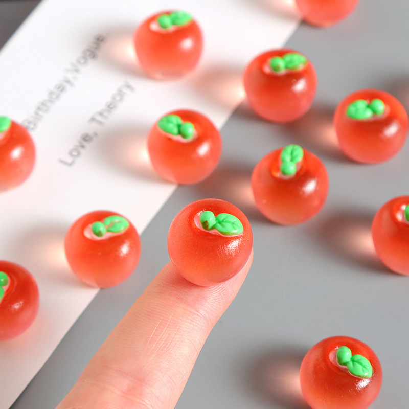 Three-Dimensional Artificial Red Apple Resin Accessories DIY Desktop Car Display Desktop Ornaments Keychain Material