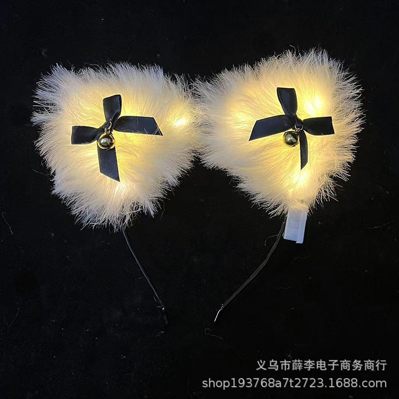 Luminoso Fox diadema Fox felpa Orejas de conejo orejas de gato horquilla bar concierto puesto diadema luminosa