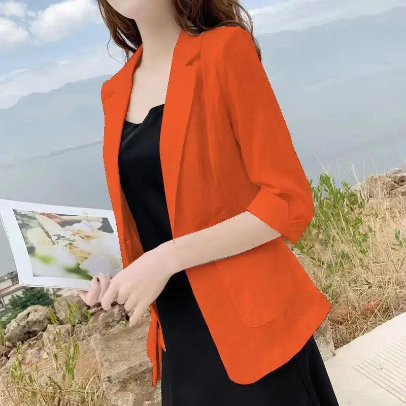 休闲上衣小西装新款防晒外套女2025透气薄款短春秋西服小个子|undefined