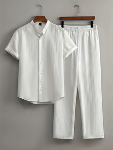 (Cross-border trading), summer shirt for leisure, men's set, trousers, sports suit, European style