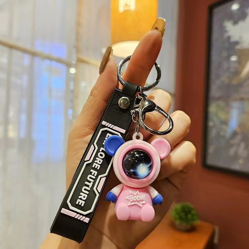 Caricatura violenta oso colgante llavero de PVC colgante llave de goma blanda juegos de videojuegos de muñeca ciudad pequeño regalo pequeño regalo