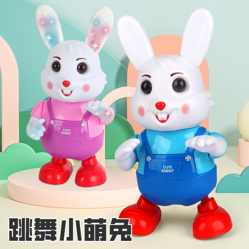 Douyin mismo eléctrico bailando conejito cantando bailando conejito robot juguetes educativos para niños