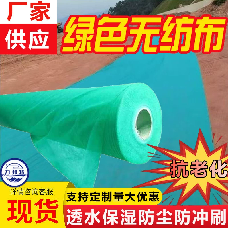 Заводская оптовая продажа зеленого нетканого строительного укрывного материала для склонов, увлажняющего покрытия для почвы, пылезащитного покрытия для посева семян травы, зеленящей пленки