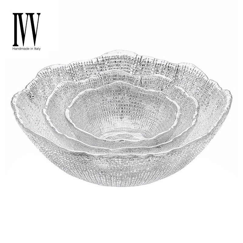 Italian Imported IVV Handmade Glass Creative European Style Dinner Plate Simple Modern Household Fruit Plate Dim Sum Plate
