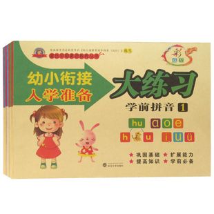 Big practice school preparation language mathematics pinyin preschool young connection exercise book kindergarten large class test paper