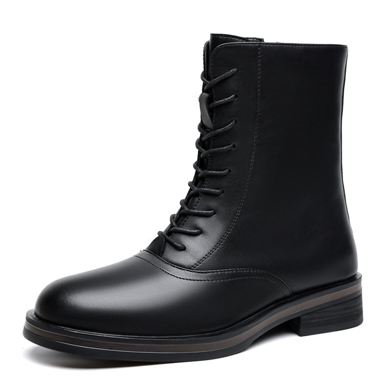 Giày bốt Martin nam cổ cao gót 3–5 cm, dây buộc phía trước, phong cách casual — Z7126 màu đen, z7126 màu nâu