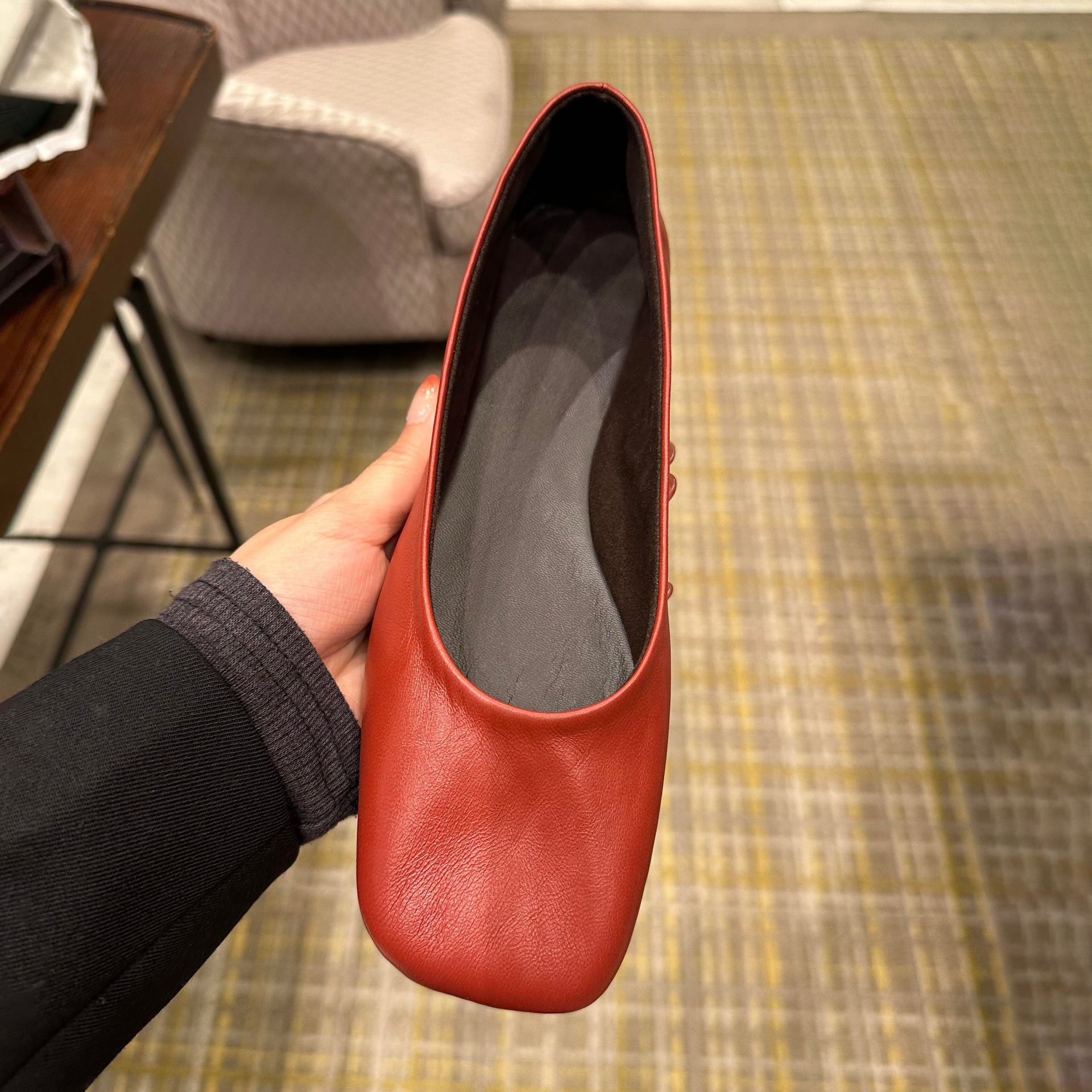Elegant Mary Jane shoes low-cut square toe, Collection Year 2025, soft sole, French vintage style, easy to put on