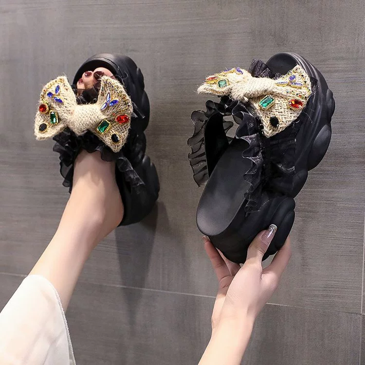 2024 летняя новая женская обувь на полиуретановой платформе, модные подходящие ко всему Тапочки