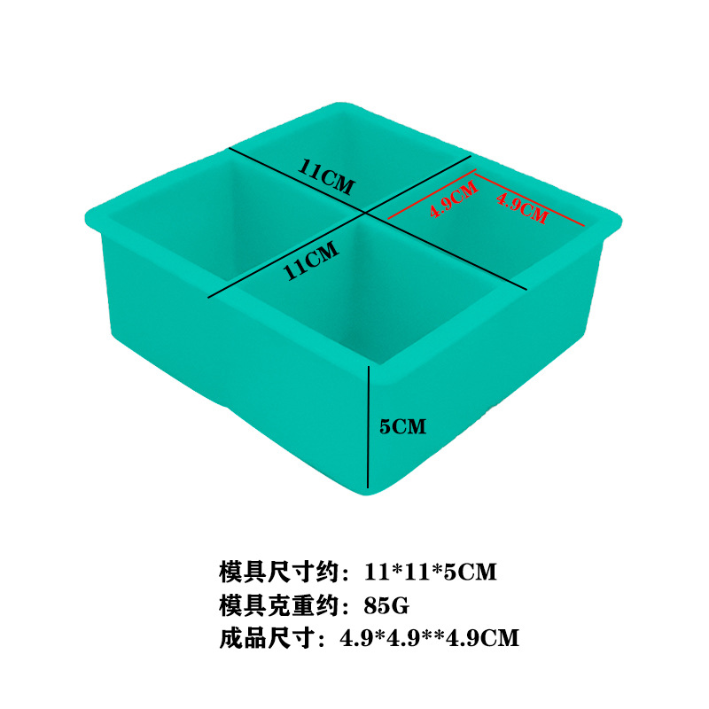 En stock 4 rejilla 8 rejilla bandeja de hielo molde de silicona con tapa hogar cuadrado hecho en casa herramienta de molienda de hielo whisky molde de cubo de hielo