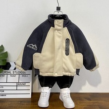 男童秋冬装外套洋气儿童奥利绒上衣2025新款时髦宝宝冬季加棉夹克