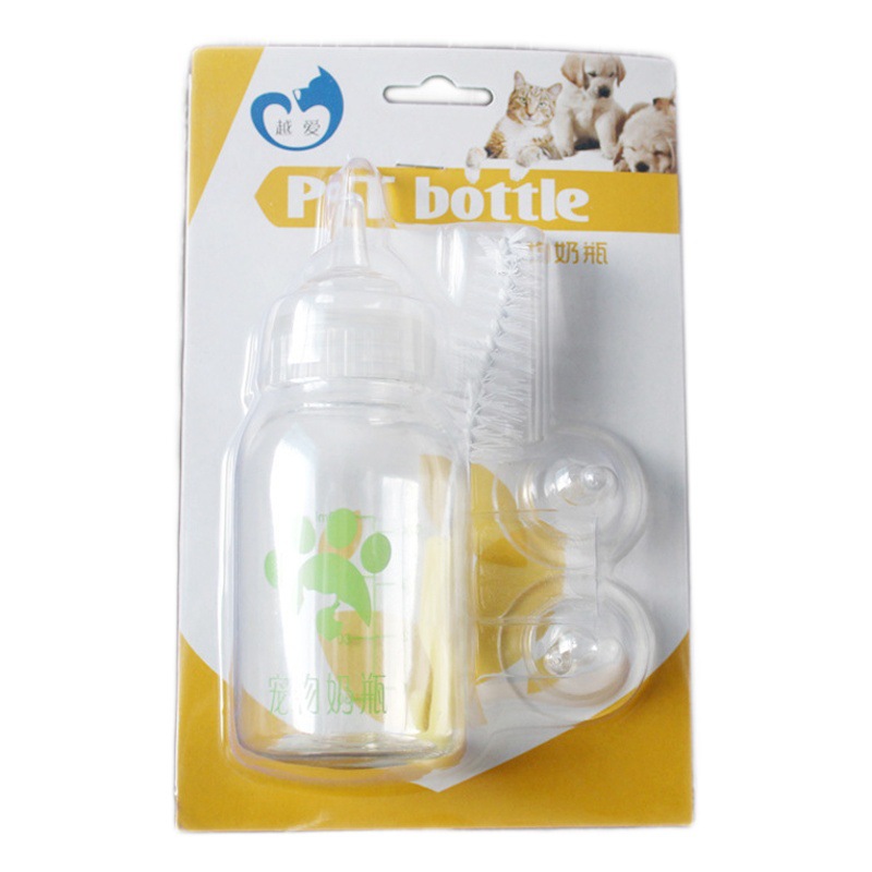 Traje de biberón para mascotas biberón para perros biberón para gatos cachorro gatito pezón recién nacido suministros para mascotas