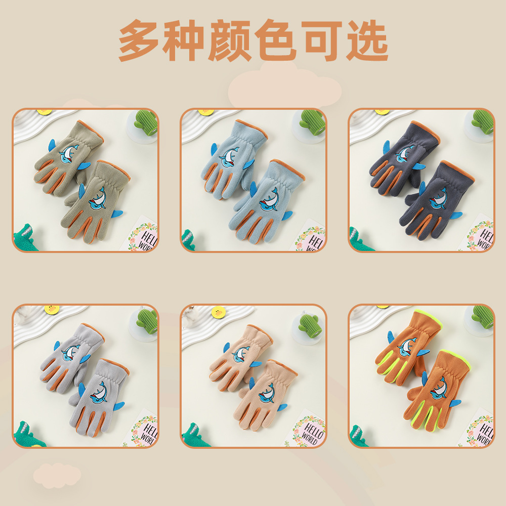 Guantes de invierno para niños para hombres y mujeres con guantes de terciopelo al aire libre caliente a prueba de frío de otoño para montar guantes de dibujos animados lindos