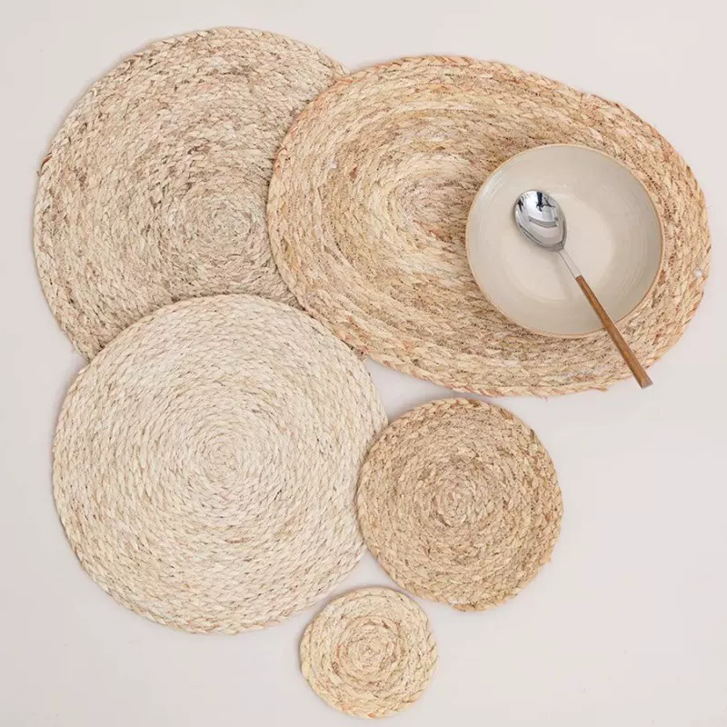 定制隔热垫家用编织餐垫日式圆形椭圆形隔热垫马克杯垫碗垫锅垫批