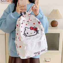 潮款ins风KT猫书包轻便大容量背包女初中高中生简约奶牛纹 双肩包