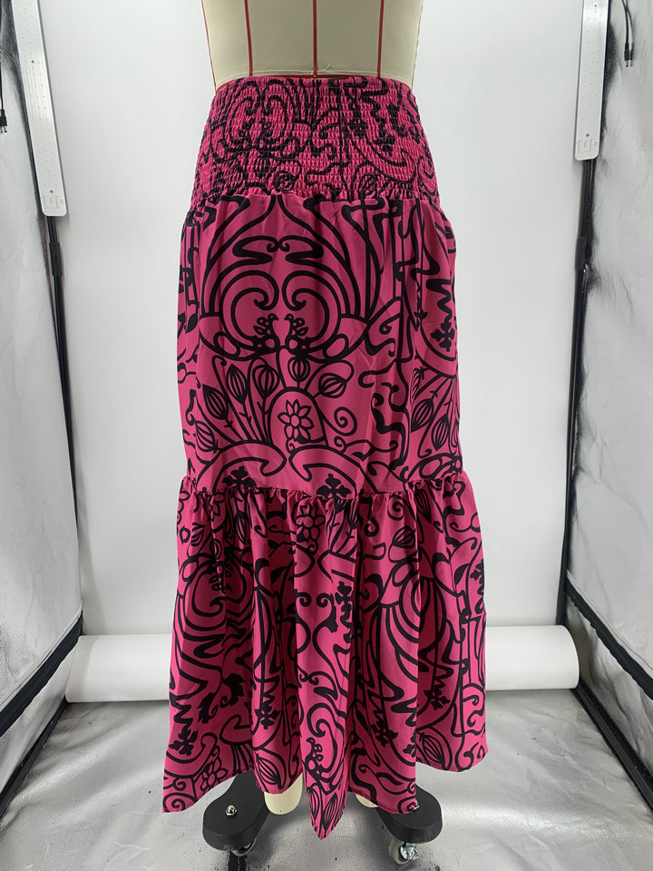 Summer Streetwear Flower 4-way Stretch Fabric Polyester Maxi Long Dress Skirts display picture 2