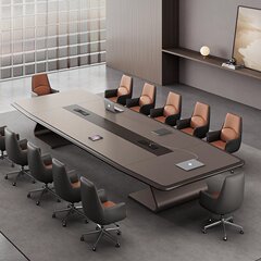 会議テーブルトレーニング商談テーブルと椅子の組み合わせ高級漆会議テーブルの長いテーブルと大規模のオフィスは簡単で現代的です。