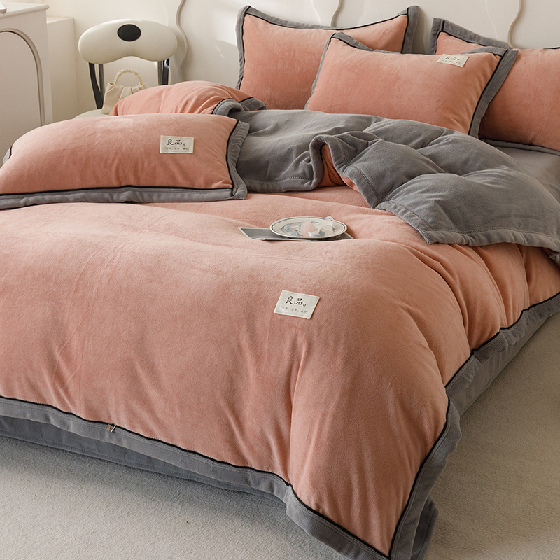 Invierno leche de peluche cubierta de edredón de brida de doble cara 150x200x230cm edredón de coral simple