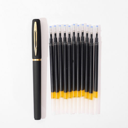 Business signature pen large capacity refill 1.0mm black frosted carbon pen office stationery 0.5mm gel pen