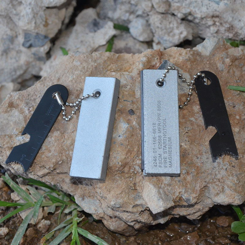 OPP bag outdoor luminous Firestone magnesium stick waterproof outdoor fire-making stick outdoor survival wilderness equipment
