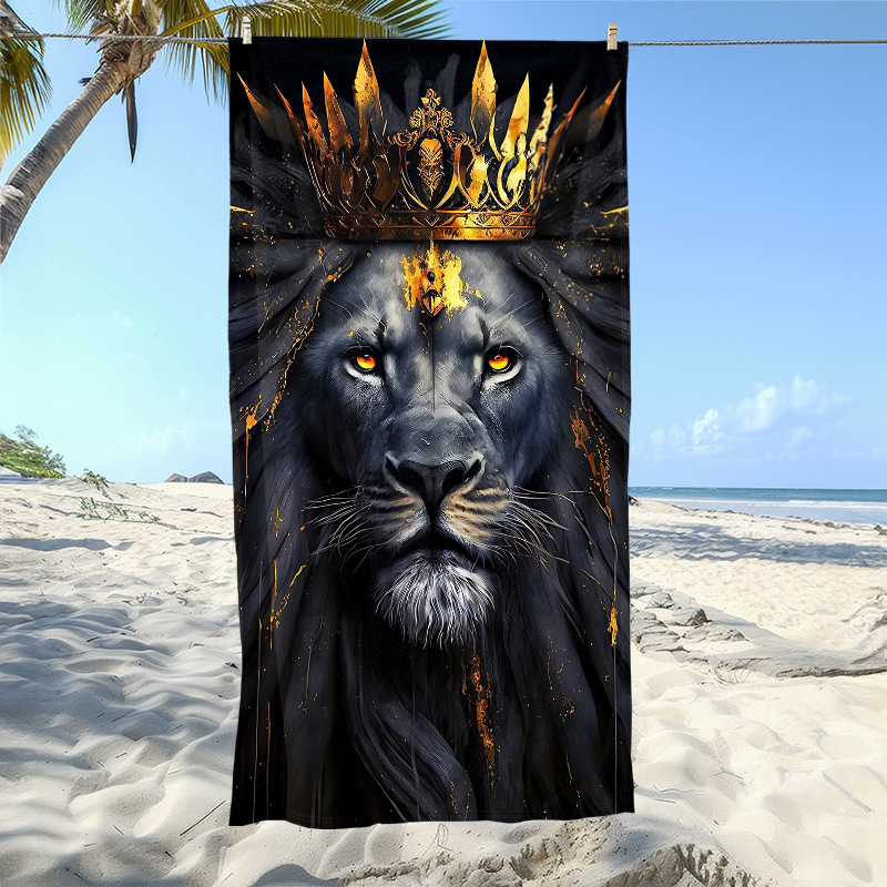 Cross-Border Ozon Hot-Selling Powerful Seaside Vacation Absorbent Bath Towel, Prairie Dominator Lion Print Beach Towel Customization Cross-Border Ozon Hot-Selling Powerful Seaside Vacation Absorbent Bath Towel, Prairie Dominator Lion Print Beach Towel Customization