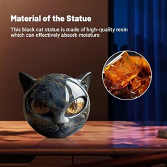 跨境Luxury black cat figurine奢华黑猫树脂摆件家居桌面装饰品