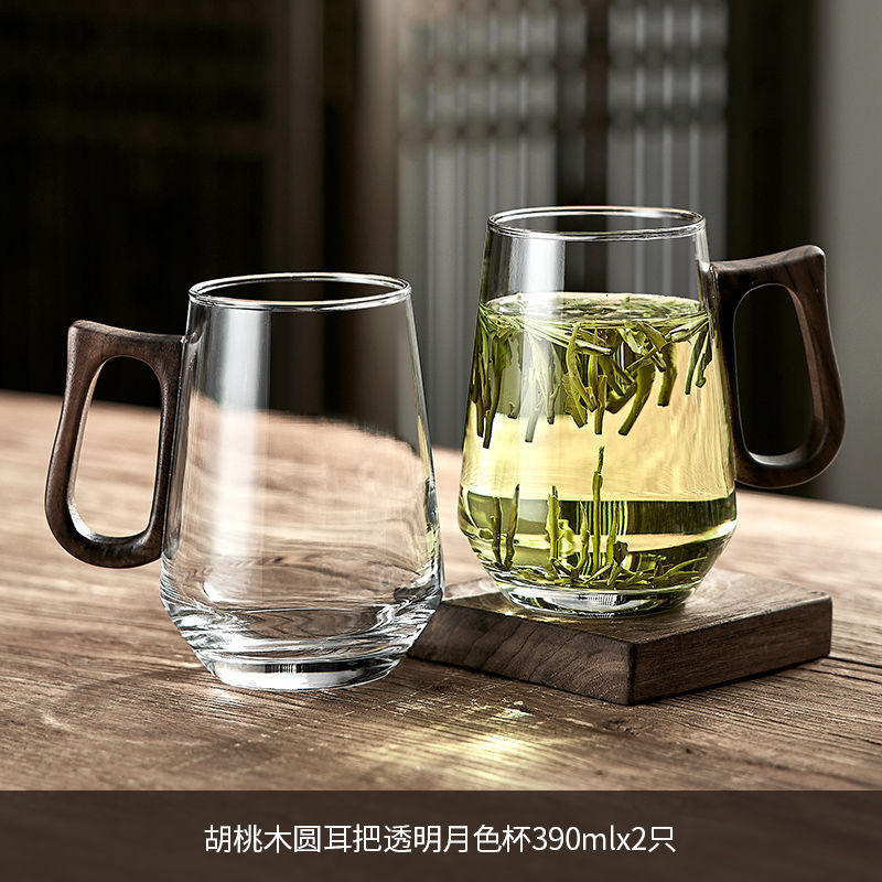 [2종세트] 둥근귀손잡이 투명역컵 390ML