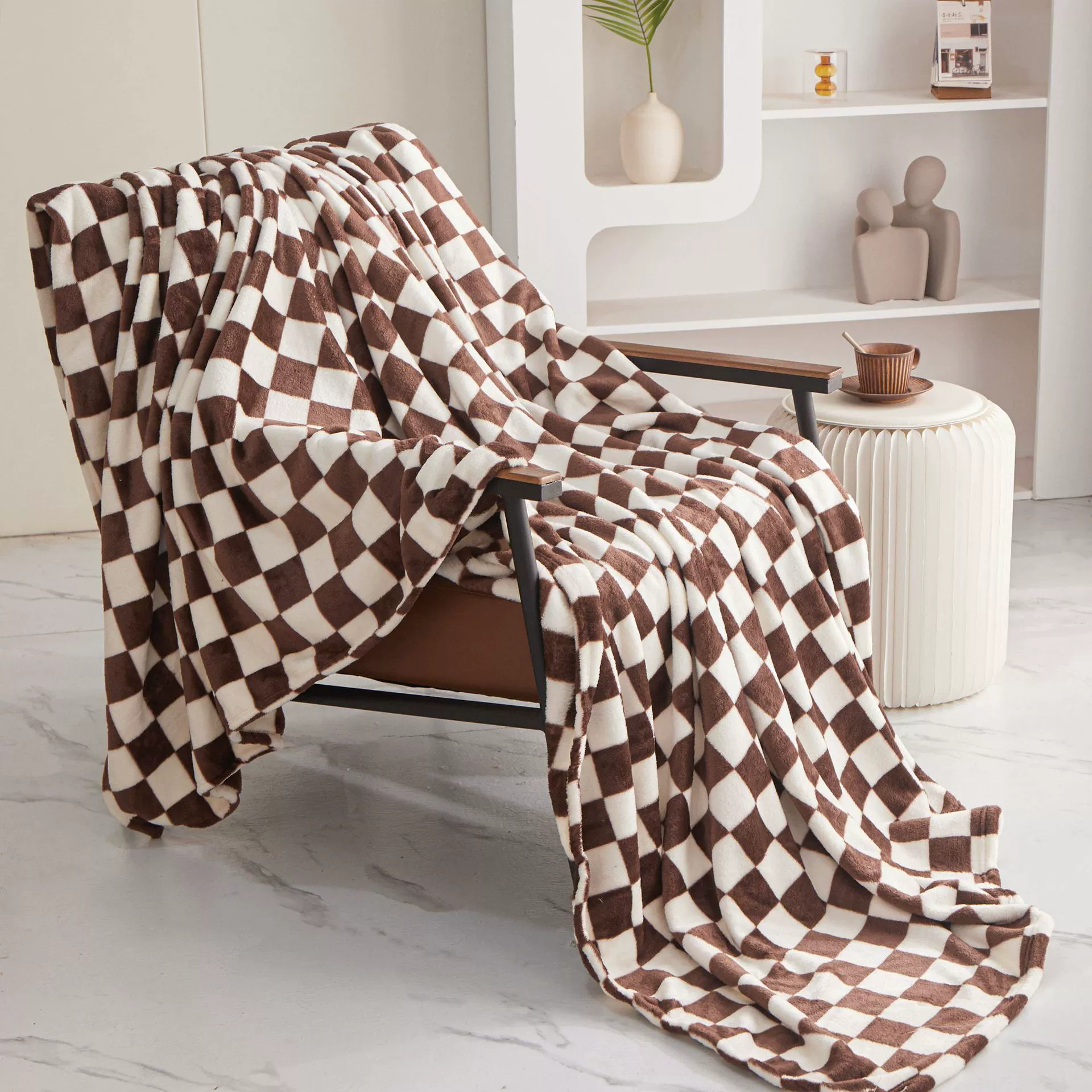 Клетчатое фланелевое одеяло с принтом молочное бархатное одеяло Коралловое бархатное простыня офисное одеяло для сна оптом