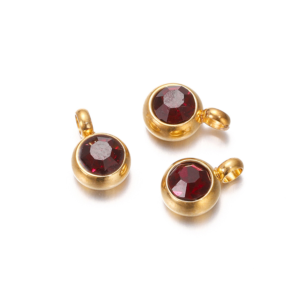 8g Weight Pendant Jewelry Making Type Birthstone Inlay Material DIY Jewelry Accessories Classification 10 PCS/Package Quantity 304 Stainless Steel Material Round Pattern Inlay Design Simple Style, Classic Style Style 10 PCS/Package 304 Stainless Steel Birthstone Round Pendant 1
