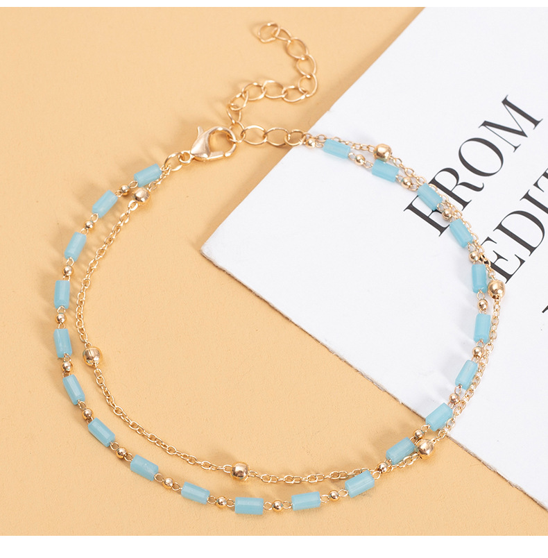 Fashion Solid Color Alloy Plating Anklet