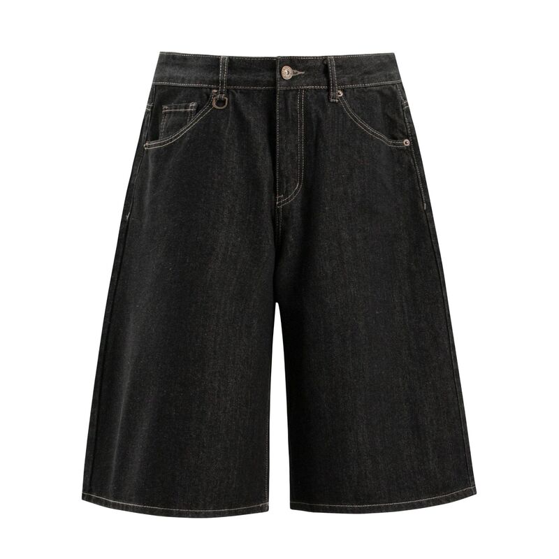 1065 American Street Summer Original Bull Color Retro High-end Simple Design Men's Loose Cropped Jeans