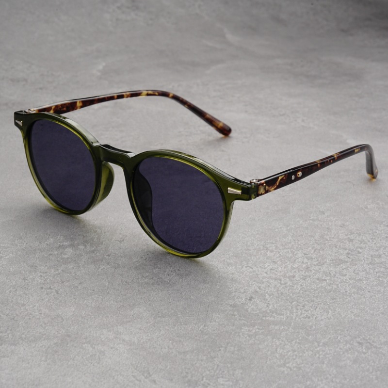 韓国版超軽量サングラス丸枠紫外線防止サングラスレトロなファッション個性日韓系丸枠近視メガネ