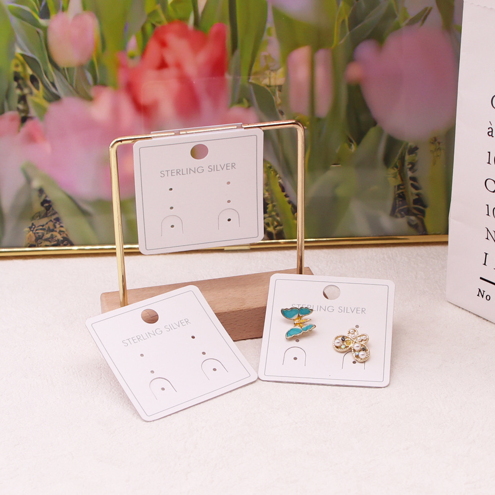 现货批发5*5cm方形PVC耳环耳钉首饰卡片饰品包装展示架饰品配件