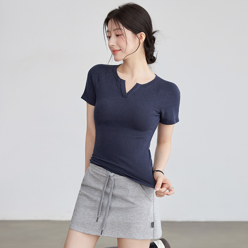 瑜伽服女2025新款运动短袖健身短袖快干跑步训练上衣紧身瑜伽套装|undefined