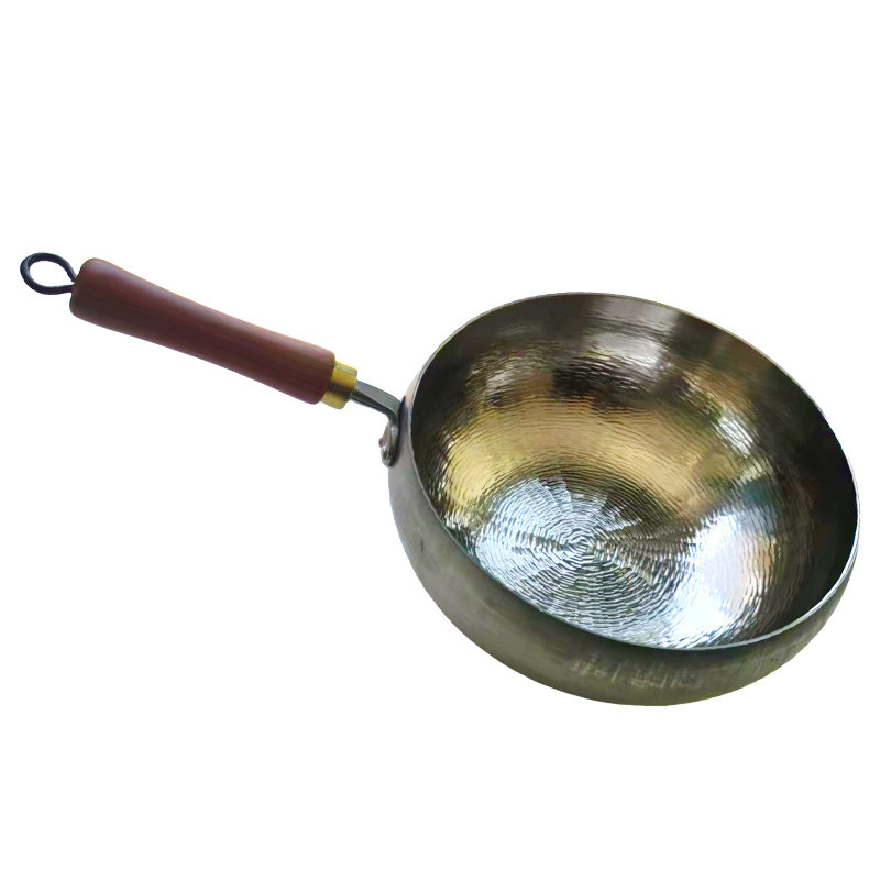 張丘チタン槌目大腹鍋純チタン手鍛造チタン合金錆びない中華鍋コーティングされていないノンスティック中華鍋|undefined