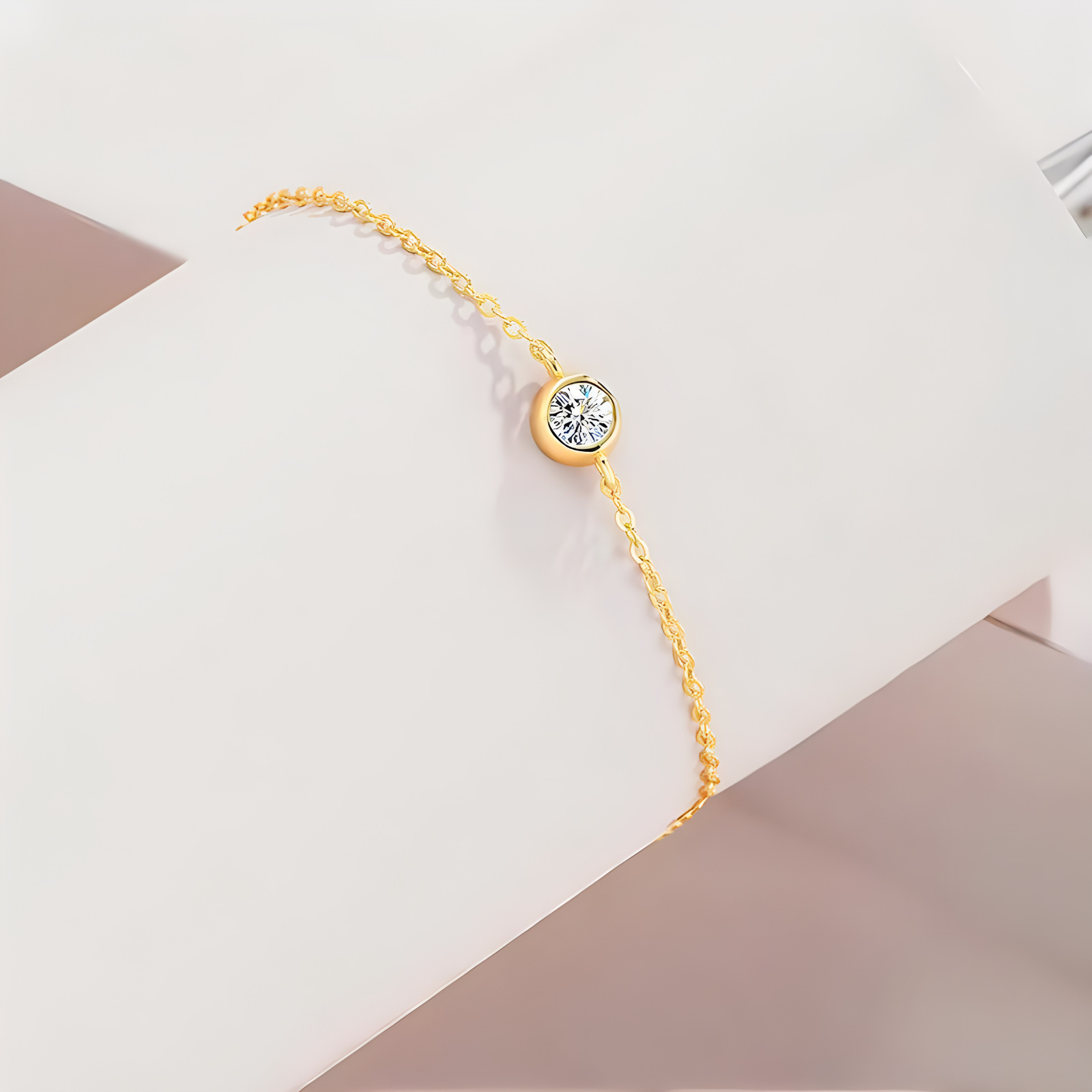 S925純銀莫桑石泡泡手鍊女高級感簡約冷淡風復古時尚手飾網紅氣質