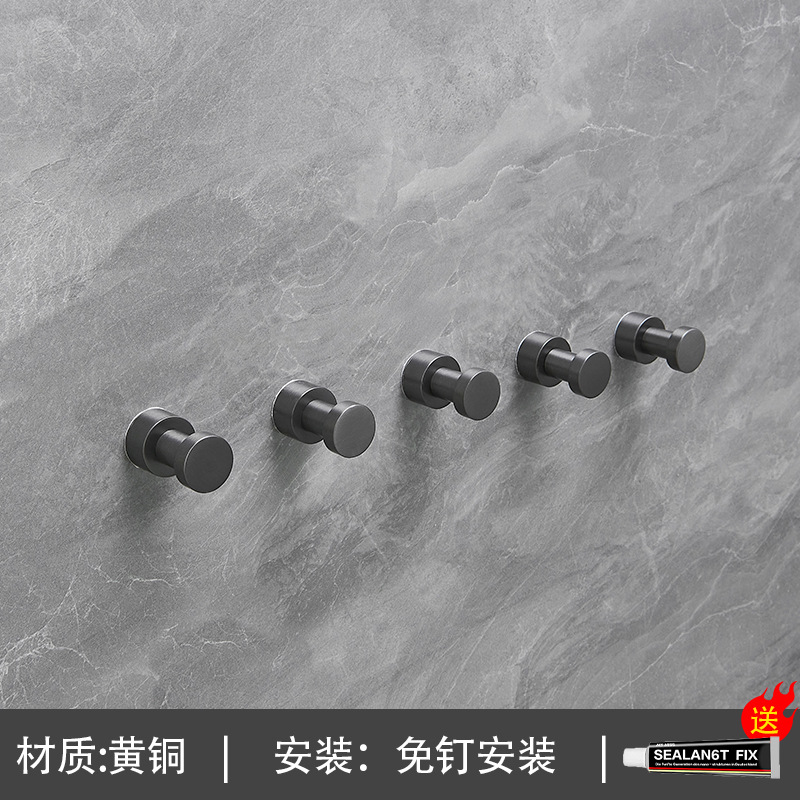 Estante de baño dorado, sin perforaciones, todo el gancho de la llave de cobre, armario creativo individual, dormitorio principal, colgante de sombrero al por mayor