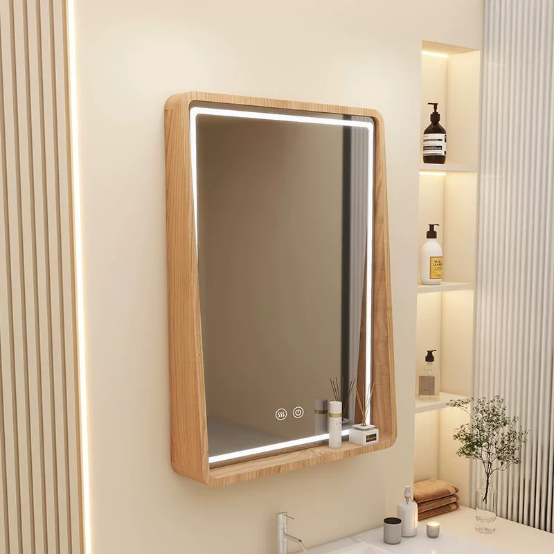 Пакет M & Smart бревно зеркало зеркало для ванной комнаты зеркало из массива дерева трапециевидное зеркало для туалетной комнаты зеркало с полкой для хранения