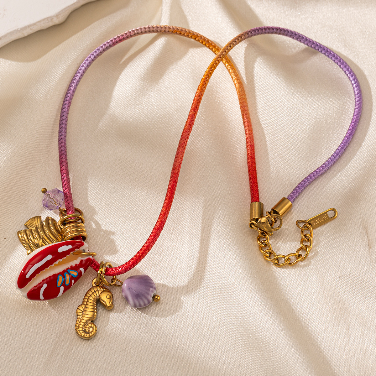 TENA Europa y los Estados Unidos de playa concha de mariscos colgante ligero lujo nicho universal colorido tejido collar joyería